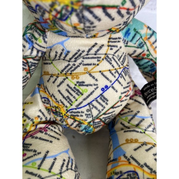 New York Transit Museum Train Subway Line Plush Teddy Bear Stuffed Animal Toy - Picture 3 of 5